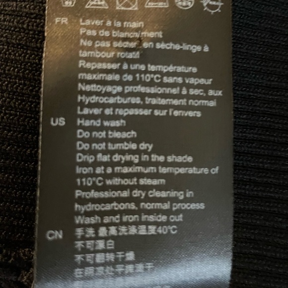 Sandro Laurana Black Ribbed Knit Ruffled Mesh Trimmed Mini Dress US Size 6 EU 38 - Picture 10 of 11